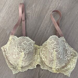 ThirdLove 34D yellow lace balconette bra